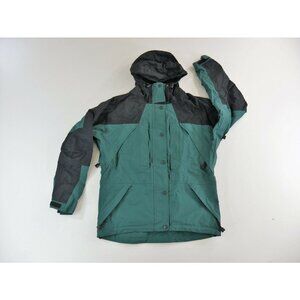 Black Ice Celtic Green Black Winter Parka Hooded Snow Jacket Womens Small